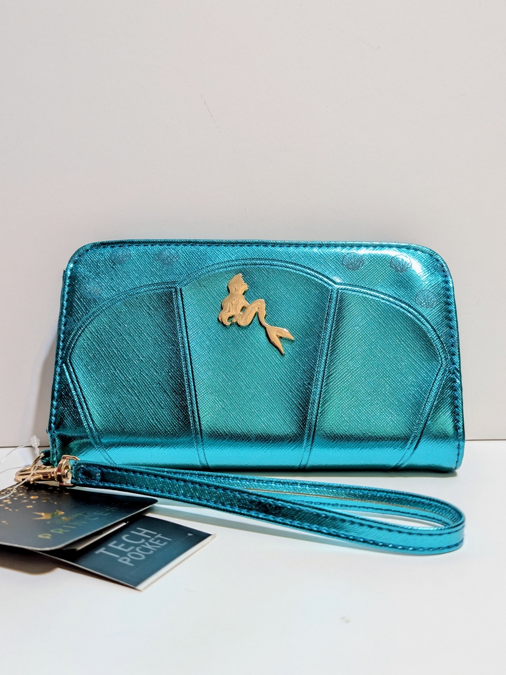 Disney Princess Ariel Teal Wristlet Wallet w/Tech Pocket